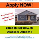 Apply by October 4, 2021 for consideration for the 2022 PHFH Home Build.
