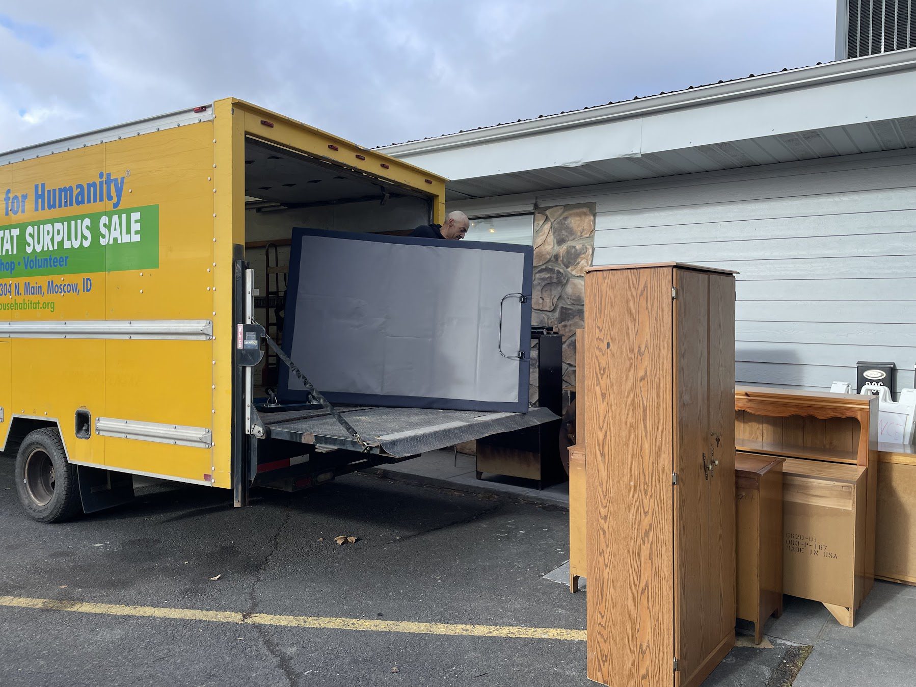 truck w/ donations
