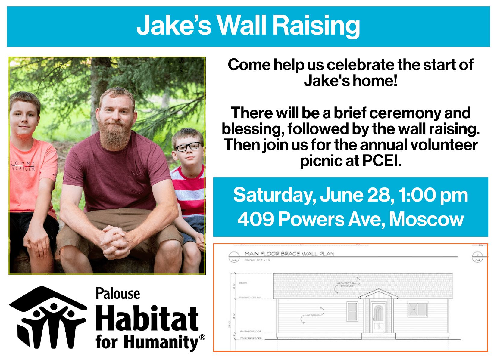 Jakes wall raising invitation